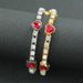 Hip hop personality peach heart red diamond patchwork necklace accessories trendy men and women's love neck collarbone_ipsvogv.com