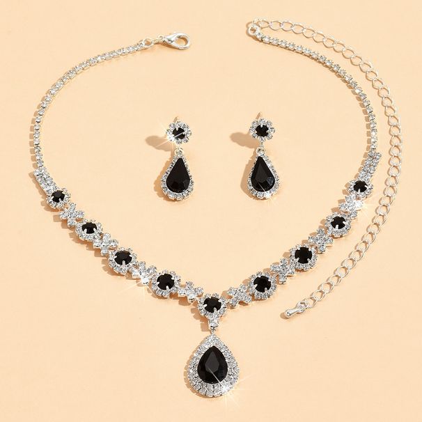 Special Price! Fashionable New Jewelry Wholesale High End Crystal Gemstone Water Drop Necklace Earrings Set_ipsvogv.com