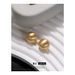 Metal semi circular spherical earrings cold style earrings for women retro texture fashion simple versatile earrings_ipsvogv.com