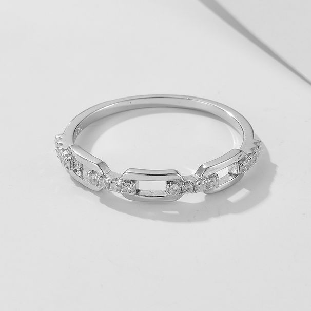 Women's Jewelry Niche Personality Chain Retro Ring Female S925 Sterling Silver Micro Inlaid Zircon Fashion Ring Hand Jewelry_ipsvogv.com