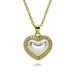 Douyin Hot Selling Light Luxury Diamond Shell Heart Pendant Copper Plated Gold Necklace Female High End Retro Fashion Popular Jewelry_ipsvogv.com