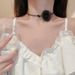 Double Layer Dark Style Lace Flower Crystal Choker Personality Fashion Elegant Temperament High-end Sense Necklace For_ipsvogv.com