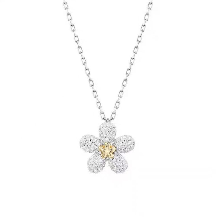 Tough Flower Small Flower Necklace Female Element Crystal Clavicle Chain_ipsvogv.com
