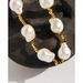 Women's Jewelry Vacuum Plating High Grade Baroque Pearl Clavicle Chain Mabe Pearl Necklace Female Camellia Earrings_ipsvogv.com