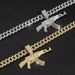 Hip Hop Explosive Full Diamond AK47 Machine Gun Domineering Pendant Men's Trendy Brand Long Creative Accessory_ipsvogv.com