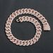 Men’s Jewelry Set Fashion Hip Hop Rose Gold 22mm Bubble Cuban Chain Necklace Trendy Men's Personality Hip Hop Jewelry Necklace_ipsvogv.com