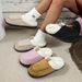 Woolly slippers Woolly home Mark shoes warm outside to wear with wool non-slip thick cotton slippers_ipsvogv.com