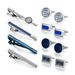 Blue Tie Clip Cufflinks Set Fashion Men's Shirt Sleeve Nail Accessories Cufflinks Tie Clip_ipsvogv.com
