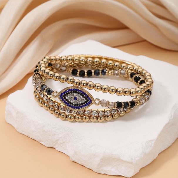 Retro Hip Hop Bracelet Personality Devil Eye Niche Inlaid Zircon Design Bracelet Set Combination_ipsvogv.com
