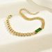 Fashionable Commuter Style Light Luxury Bracelet For Women Niche Inlaid Emerald Diamond Design Bracelet Versatile Hand Jewelry_ipsvogv.com
