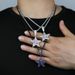 Trendy Hip Hop Star Pendant Necklace For Men And Women - Stainless Steel Cubic Zirconia Jewelry With Adjustable Chain In White, Pink, Purple_ipsvogv.com