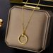 Rose gold inlaid necklace with full diamond nails, luxurious and simple fashion curved nail pendant, collarbone chain_ipsvogv.com