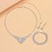 Diamond Jewelry Set - 3-Piece Block Necklace, Earrings & Bracelet For Women, Elegant & Versatile Everyday Wear_ipsvogv.com