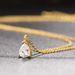 Unisex water drop pear shaped women's pendant necklace Single diamond zircon plated real gold clavicle chain_ipsvogv.com