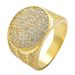 Real Electroplated Micro Inlaid Zircon Hip-hop Hiphop Men's Personalized Gold Ring_ipsvogv.com