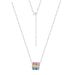 Rainbow Zircon Necklace Female S925 Silver Ring Inlaid Colored Gemstone Fashion Clavicle Chain Light Luxury Style_ipsvogv.com