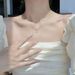 S Pure Silver Tear Necklace, Female Ins, Niche Design Temperament, Light Luxury, Simple French Water Droplet Collarbone_ipsvogv.com