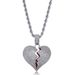 Combination Stitching Necklace Hip Hop Gold Plated Full Zircon Trendy Men's Fashion Wear Heartbreak Pendant Jewelry_ipsvogv.com