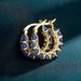 Cao Shi's Fashion Ins Style for Women French Full Set Zircon Lace with U-shaped Earrings_ipsvogv.com