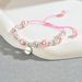 Ins Japanese and Korean small fragrance pink pearl English letters, niche design, set with diamonds, versatile bracelet_ipsvogv.com