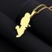 Simple stainless steel French Martinique map necklace geometric titanium steel pendant necklace jewelry_ipsvogv.com