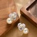 French Exquisite Fashion High Gloss Shi Jia Pearl Flower For Women With Versatile Temperament And High-end Silver Needle_ipsvogv.com