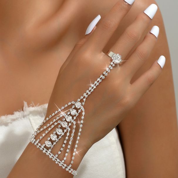 Women’s Jewelry Set Fashion Wedding Bridal Jewelry Set Necklace Earrings Bracelet Three Piece Set Full Diamond Flower Multi Color Set_ipsvogv.com