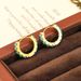 Personalized turquoise circle simple, fashionable, compact, loops, ear buckles, women's earrings, niche, high-end feel_ipsvogv.com