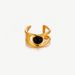 ins style obsidian stainless steel open ring female non fading natural stone titanium steel rings_ipsvogv.com