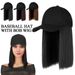hot selling Integrated Cap Short Straight Hair Female With Collarbone Suitable For Daily Wear By Women Black Hat Wig_ipsvogv.com