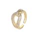 New Product Trend New Inlaid Gold Horseshoe Ring Feminine Style Light Luxury Fashion Opening Index Finger Ring Jewelry_ipsvogv.com