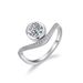 Brilliant Moissanite Diamond Ring Female V Shaped Crown Ring Silver Inlaid Closed Fashion Ring_ipsvogv.com