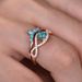 Sanjie Fashion Inlaid Turquoise Ins Wind Internet Red Minimally Rose Gold Couple Ring Female_ipsvogv.com