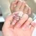 Ring 【 】 People's 2617 Collection Female Student Pink Diamond Love Texture Pearl Zircon Tassel Chain Sweet Cool Style 【 】_ipsvogv.com
