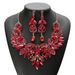 New Fashion Accessories Earrings Necklace Two-Piece Set Two-Tone High Gloss Rhinestone Alloy_ipsvogv.com