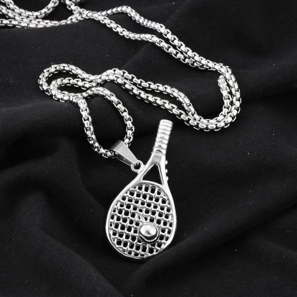 Trendy Men's Necklace Tennis Racket Pendant Hip-Hop Fashion Personality Cool Sports Expert Sweater Chain_ipsvogv.com