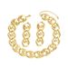 Hip hop style simple thick neck chain necklace, women's geometric exaggerated design, long earrings, necklace set_ipsvogv.com