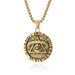 Retro Egyptian geometric round pendant niche triangle Horus eye necklace simple fashion jewelry_ipsvogv.com