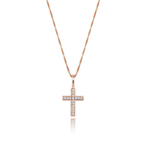 Sier Full Zircon Cross Hip Hop Pendant Personality Versatile Necklace Jewelry_ipsvogv.com