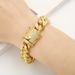 Fashion Men's Titanium Stainless Steel Cuban Chain Polished Micro Pave Diamond Hip Hop Bracelet_ipsvogv.com