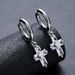 Cross Hao Shi Titanium Steel Earrings For Men, Trendy And Non Fading, Silver Needles, High Grade Accessories, Women's_ipsvogv.com