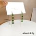 Cao Shi's Emerald Small Square Tassel Earline Personalized Face Show Thin Mesh Red Earrings Fashion Trend Earrings_ipsvogv.com