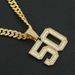 Men’s Jewelry Set Fashion Hip Hop Men's New Light Luxury T Square Rock Sugar Glass Diamond Full Diamond Number 50 Pendant With Cuban Chain Jewelry_ipsvogv.com