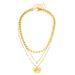 New Minimalist And Fashionable Light Luxury Necklace With Round Embossed Necklace, Personalized Bow, Three-layer_ipsvogv.com