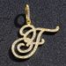 Full diamond hip hop jewelry, cursive letter pendant, melon seed buckle, Cuban chain accessories_ipsvogv.com