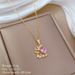 】 Love 【 Leaf Zircon Light Luxury Charm Gorgeous Full Diamond Necklace Women's Versatile Clavicle Titanium Steel Chain 【 】_ipsvogv.com