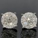 Cao Shi's New Fashionable OL Platinum Round Diamond Earrings With Zircon Inlay_ipsvogv.com