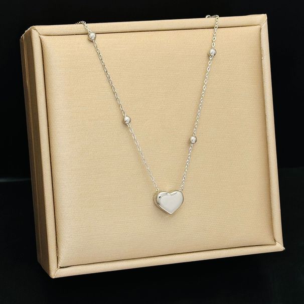 Simple Love Titanium Steel Necklace Female Niche Design Sense Gold Clavicle Chain New Product Necklace Accessories Pendant_ipsvogv.com