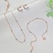 New Blue Little Flower Sweet Three Piece Foot Chain Necklace Earrings Micro Inlaid Zircon Jewelry Women's Set_ipsvogv.com