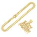 Men's full diamond creative splicing letter pendant necklace with water droplet shape large buckle, cool hip-hop Cuban_ipsvogv.com